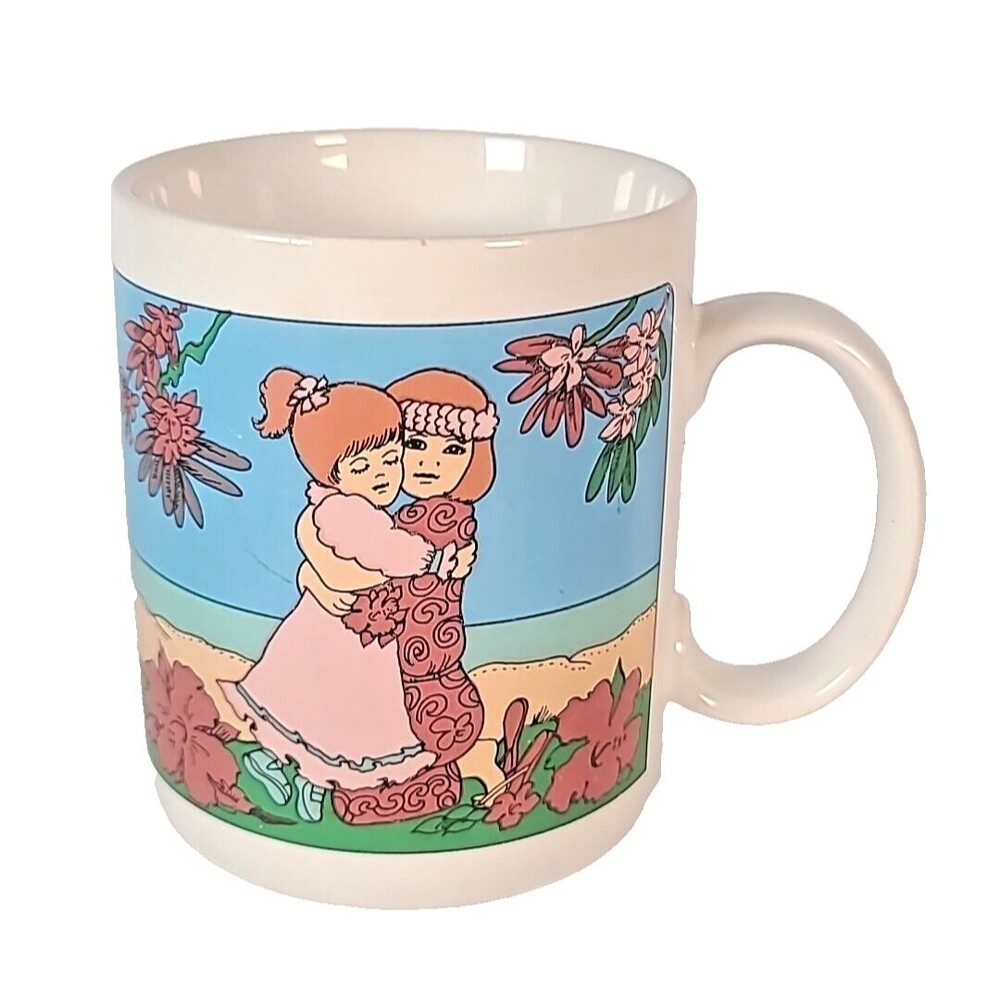 Diana Hansen-Young Hawaii Mug 1992 The Hug Vintage Childhood friendship Mug Art